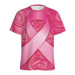 Breast Cancer Awareness Ribbon Print Men's Sports T-Shirt