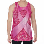 Breast Cancer Awareness Ribbon Print Men's Velvet Tank Top