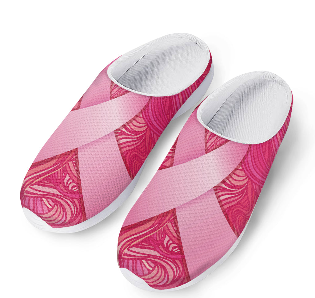 Breast Cancer Awareness Ribbon Print Mesh Casual Shoes