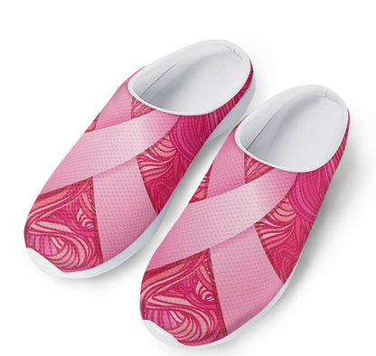 Breast Cancer Awareness Ribbon Print Mesh Casual Shoes