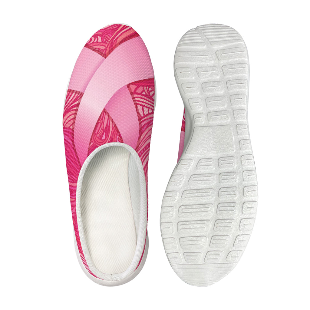 Breast Cancer Awareness Ribbon Print Mesh Casual Shoes