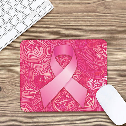 Breast Cancer Awareness Ribbon Print Mouse Pad
