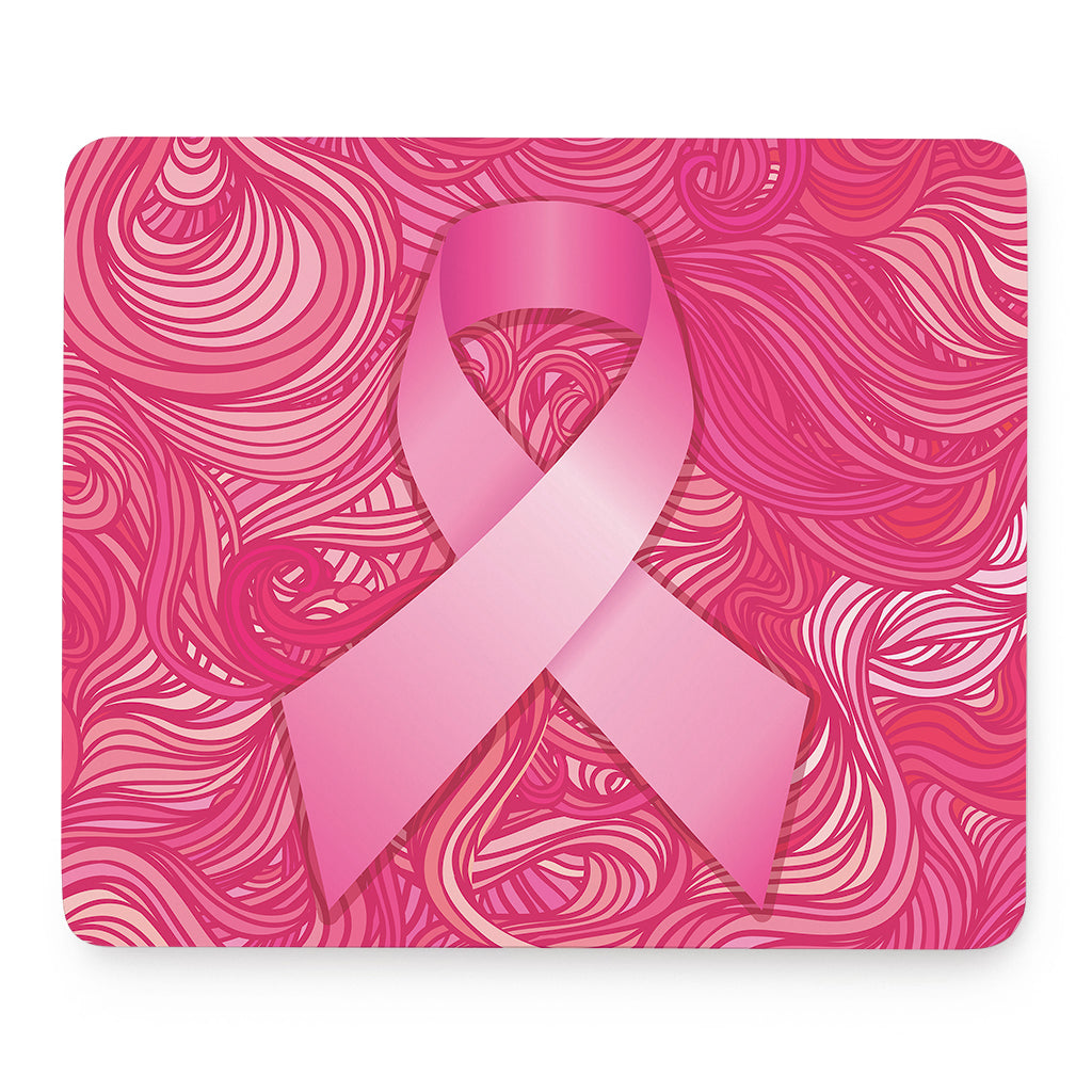 Breast Cancer Awareness Ribbon Print Mouse Pad