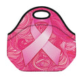 Breast Cancer Awareness Ribbon Print Neoprene Lunch Bag