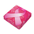 Breast Cancer Awareness Ribbon Print Outdoor Seat Cushion Cover