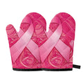 Breast Cancer Awareness Ribbon Print Oven Mitts