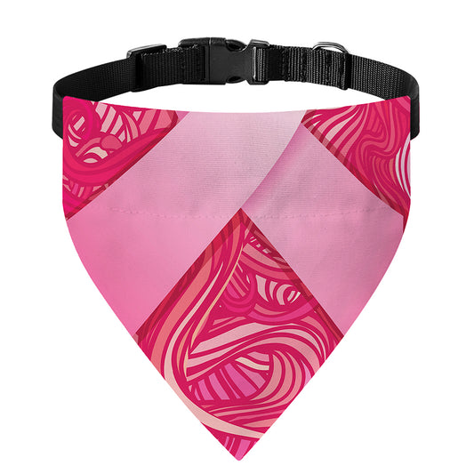 Breast Cancer Awareness Ribbon Print Over The Collar Dog Bandana