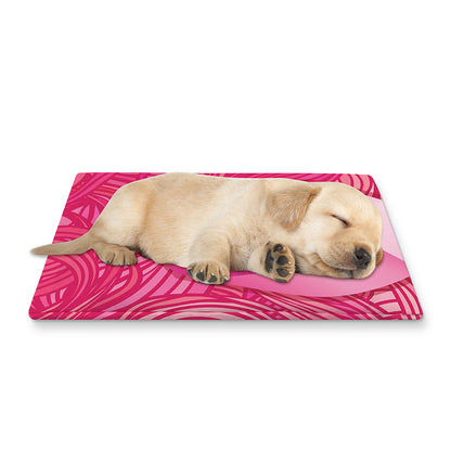 Breast Cancer Awareness Ribbon Print Pet Cooling Mat Cover