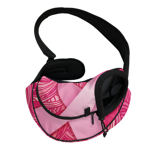 Breast Cancer Awareness Ribbon Print Pet Sling Carrier