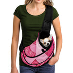 Breast Cancer Awareness Ribbon Print Pet Sling Carrier
