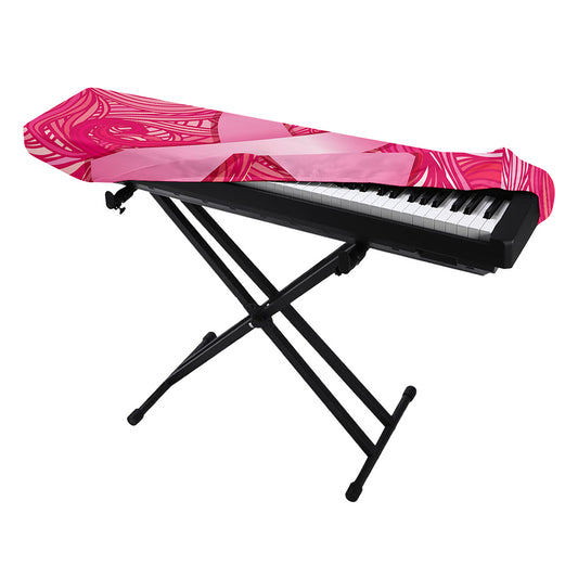 Breast Cancer Awareness Ribbon Print Piano Keyboard Cover