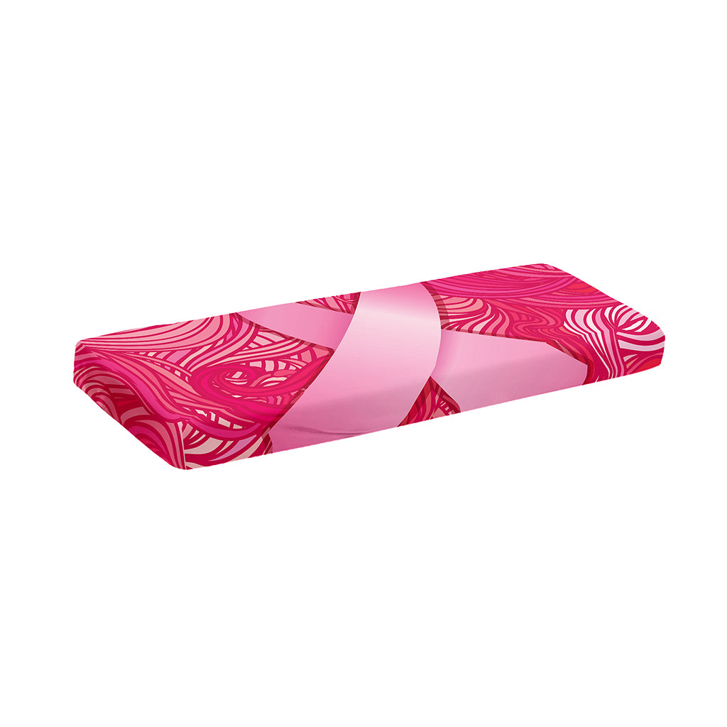 Breast Cancer Awareness Ribbon Print Piano Keyboard Cover