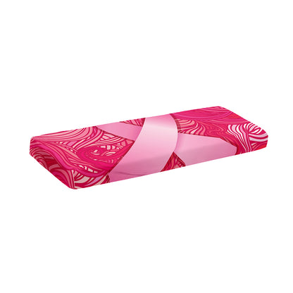 Breast Cancer Awareness Ribbon Print Piano Keyboard Cover