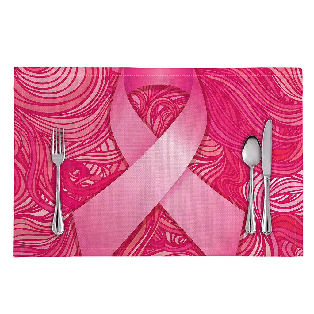 Breast Cancer Awareness Ribbon Print Placemat