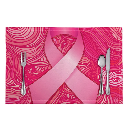 Breast Cancer Awareness Ribbon Print Placemat