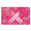 Breast Cancer Awareness Ribbon Print Polyester Doormat