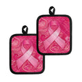 Breast Cancer Awareness Ribbon Print Pot Holders