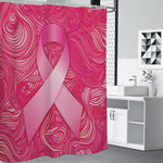 Breast Cancer Awareness Ribbon Print Premium Shower Curtain