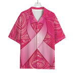 Breast Cancer Awareness Ribbon Print Rayon Hawaiian Shirt
