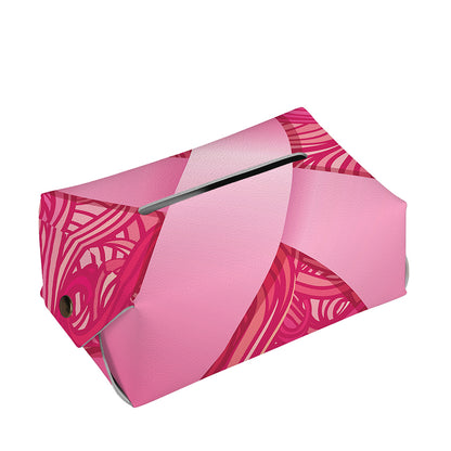 Breast Cancer Awareness Ribbon Print Rectangle Tissue Box Cover