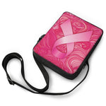 Breast Cancer Awareness Ribbon Print Rectangular Crossbody Bag