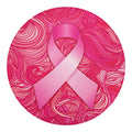 Breast Cancer Awareness Ribbon Print Round Blanket