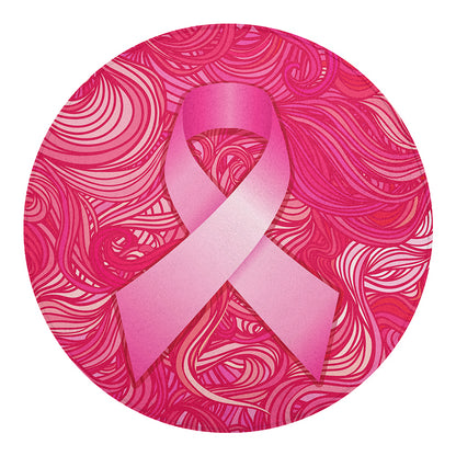 Breast Cancer Awareness Ribbon Print Round Blanket
