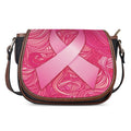 Breast Cancer Awareness Ribbon Print Saddle Bag