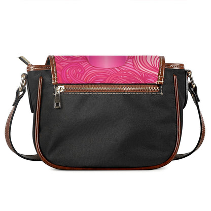 Breast Cancer Awareness Ribbon Print Saddle Bag