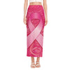 Breast Cancer Awareness Ribbon Print Side Slit Maxi Skirt