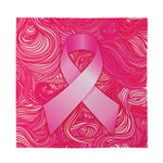 Breast Cancer Awareness Ribbon Print Silk Bandana