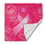 Breast Cancer Awareness Ribbon Print Silk Bandana