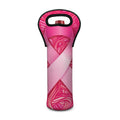 Breast Cancer Awareness Ribbon Print Single Neoprene Wine Tote