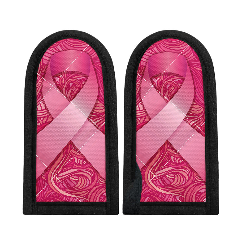 Breast Cancer Awareness Ribbon Print Skillet Handle Cover