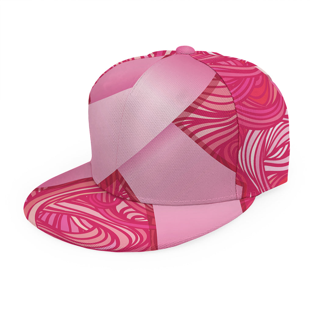 Breast Cancer Awareness Ribbon Print Snapback Cap