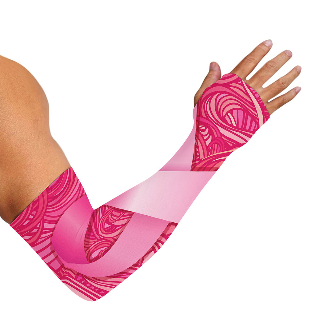 Breast Cancer Awareness Ribbon Print Sun Protection Arm Sleeves
