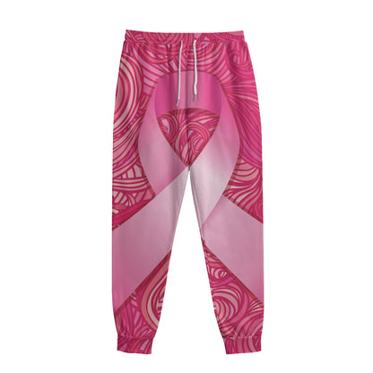 Breast Cancer Awareness Ribbon Print Sweatpants