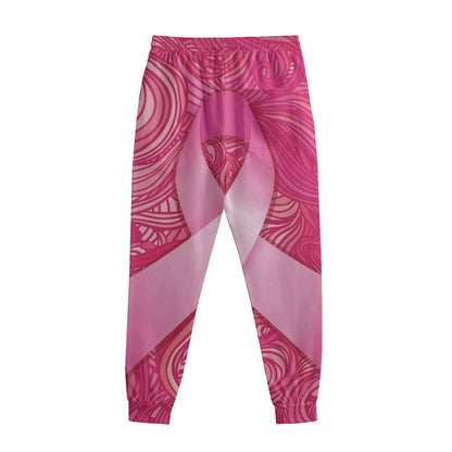 Breast Cancer Awareness Ribbon Print Sweatpants