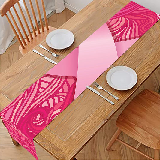 Breast Cancer Awareness Ribbon Print Table Runner
