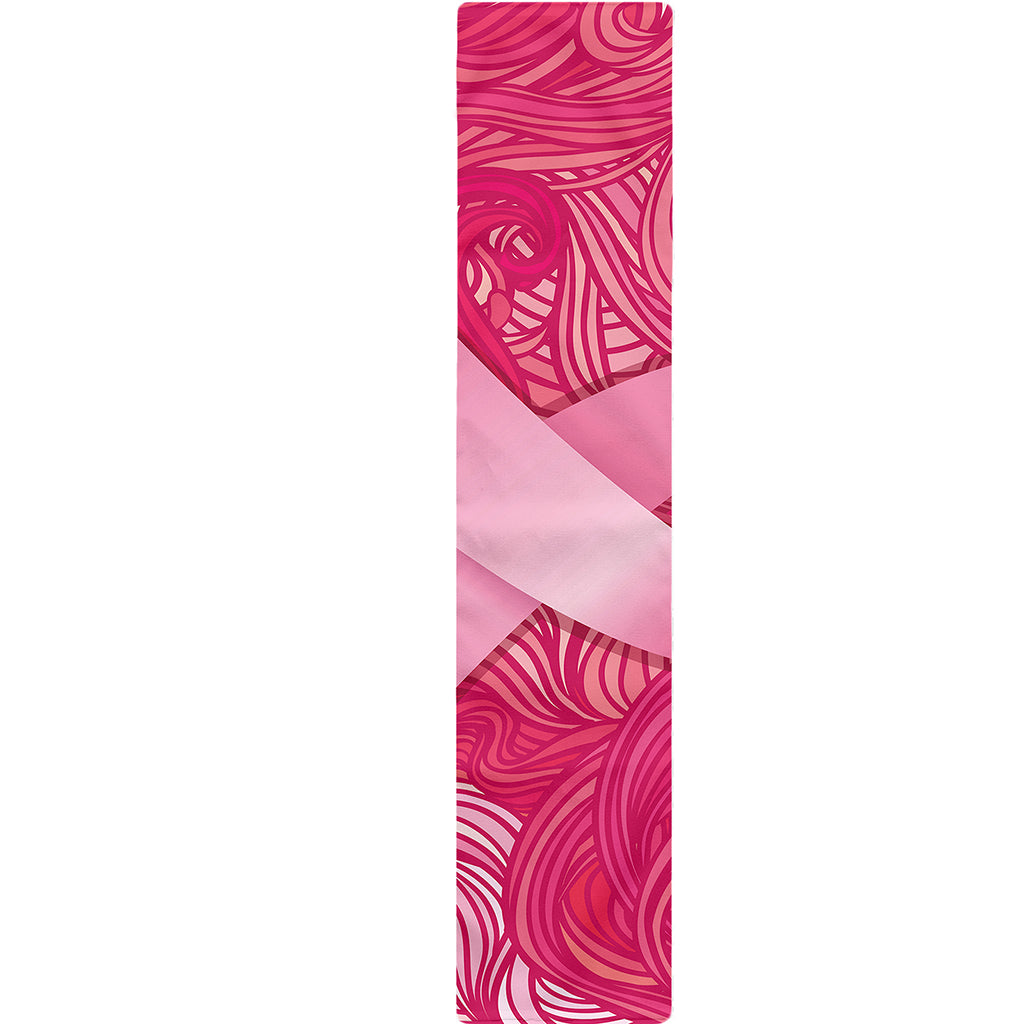 Breast Cancer Awareness Ribbon Print Table Runner