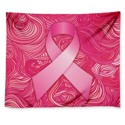 Breast Cancer Awareness Ribbon Print Tapestry