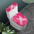 Breast Cancer Awareness Ribbon Print Toilet Lid And Tank Cover Set