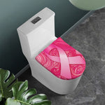 Breast Cancer Awareness Ribbon Print Toilet Lid Cover