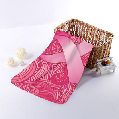 Breast Cancer Awareness Ribbon Print Towel