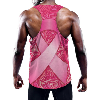 Breast Cancer Awareness Ribbon Print Training Tank Top
