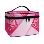 Breast Cancer Awareness Ribbon Print Travel Makeup Bag