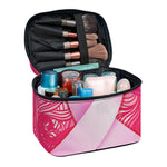 Breast Cancer Awareness Ribbon Print Travel Makeup Bag