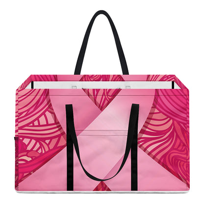 Breast Cancer Awareness Ribbon Print Utility Tote Bag