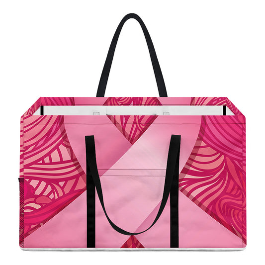 Breast Cancer Awareness Ribbon Print Utility Tote Bag