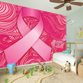 Breast Cancer Awareness Ribbon Print Wall Sticker
